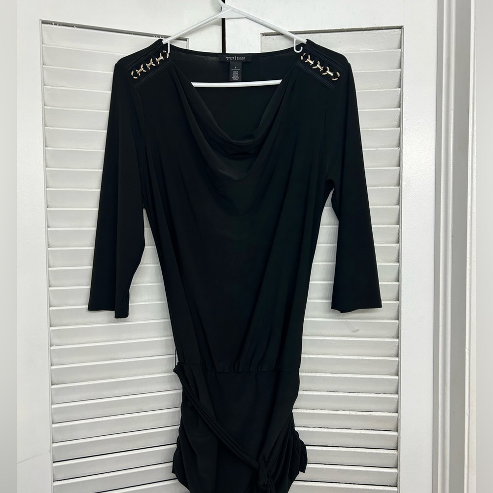 Black dress with gold embellishment